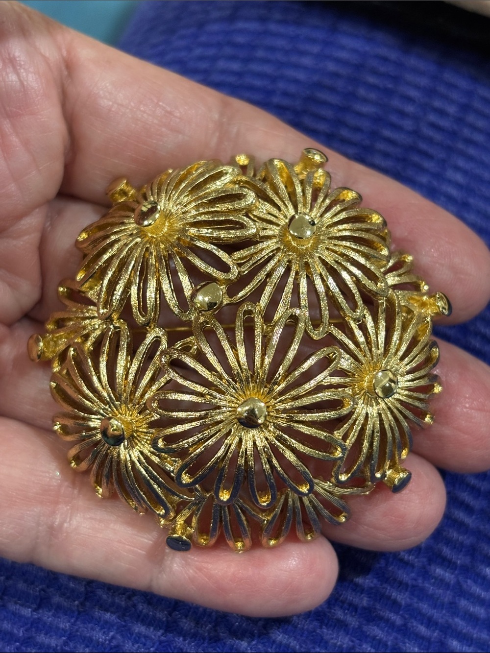 Monet Gold-Tone Domed Daisy Brooch